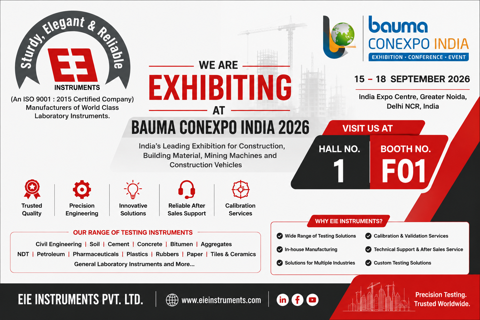Bauma ConExpo India 2026 - EIE Instruments Event