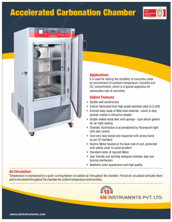 Accelerated Carbonation Chamber - EIE Instruments Catalogue